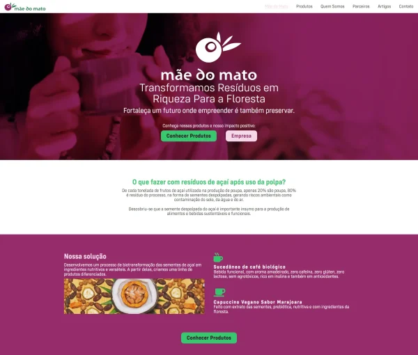 Capa site Mãe do Mato